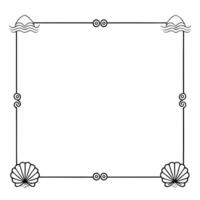 Ocean Waves and Seashells Border Frame with Copy Space concept as A border frame featuring ocean waves and seashells on opposite sides with ample copy space in the middle Eternal Cleans vector