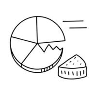 Pie chart with a line graph concept as A pie chart icon combined with a line graph isolated on a white background This design emphasizes segmented data analysis and trend tracking Cleans vector