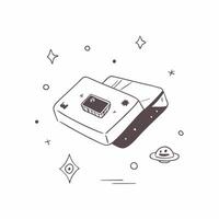 Smartphone on Holographic Surface with Lanterns concept as A smartphone lies on a glossy holographic surface surrounded by floating holographic Mid Autumn Festival lanterns Camera Cleans Set 3 vector