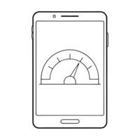 Smartphone with holographic gauge and progress indicator concept as A smartphone on a white background displays a holographic gauge with a floating progress indicator The glossy g Cleans vector