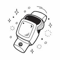 Smartwatch on Holographic Background with Lanterns concept as A smartwatch placed on a holographic background with glowing lanterns surrounding it representing the Mid Autumn Festi Cleans Set 3 vector