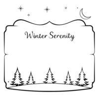 Snowfall and Pine Trees Border Frame with Copy Space concept as A border frame with snowfall and pine trees positioned on opposite sides offering generous copy space in the center Cleans Set 2 vector