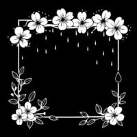 Spring Blossoms and Rain Border Frame with Copy Space concept as A border frame featuring spring blossoms and light rain on opposite sides with ample copy space in the middle Spri Cleans Set 2 vector