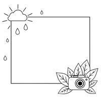 Sunrise and Dew Drops Border with Copy Space concept as A border frame featuring a sunrise and dew drops on leaves at opposite corners with ample copy space in the center Natures Cleans vector