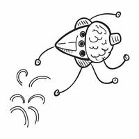 Suspended AI brain with neural pathways on an isolated white background concept as A digital representation of an AI brain floating in mid air with neural pathways extending outwar Cleans vector