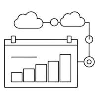 Timeline with floating data points concept as A timeline icon with data points floating above specific events isolated on a white background The design represents historical data Cleans vector