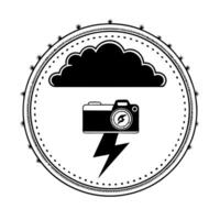Thunderstorm and Lightning Border Frame with Copy Space concept as A border frame with a thunderstorm and lightning at opposite ends offering generous copy space in the center Nat Cleans vector