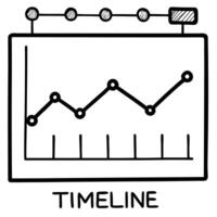 Timeline icon with a line graph concept as A timeline icon with a line graph integrated isolated on a white background This combination highlights historical data analysis and tre Cleans Set 2 vector