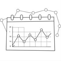 Timeline with floating data points concept as A timeline icon with data points floating above specific events isolated on a white background The design represents historical data Cleans Set 2 vector