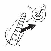 of isolated ladder and target with the word Success concept as A design showing a ladder leading up to a target with the word Success prominently displayed The eleme Cleans vector