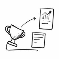 of isolated trophy and graph with the word Achievement concept as A design showing a trophy next to a rising graph with the word Achievement prominently displayed Th Cleans vector