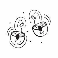 Wireless earbuds with glowing holographic sound waves and copy space concept as A pair of wireless earbuds with floating holographic sound waves emanating from them glowing brightl Cleans vector