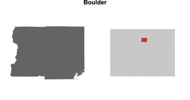 Boulder County, Colorado blank outline map set vector