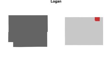 Logan County, Colorado blank outline map set vector