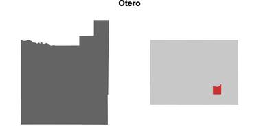Otero County, Colorado blank outline map set vector