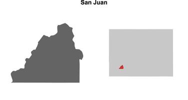 San Juan County, Colorado blank outline map set vector