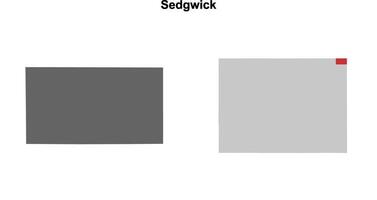 Sedgwick County, Colorado blank outline map set vector