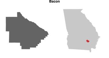 Bacon County, Georgia blank outline map set vector