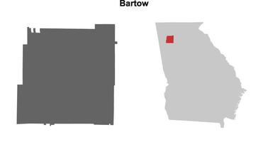 Bartow County, Georgia blank outline map set vector