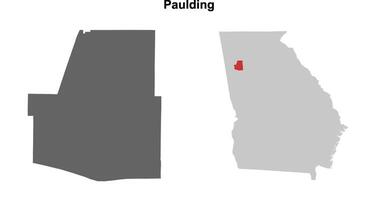 Paulding County, Georgia blank outline map set vector
