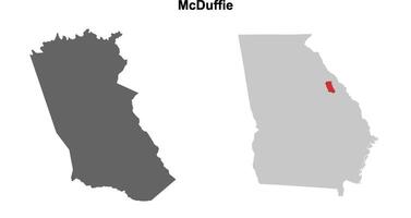 McDuffie County, Georgia blank outline map set vector