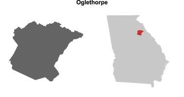 Oglethorpe County, Georgia blank outline map set vector