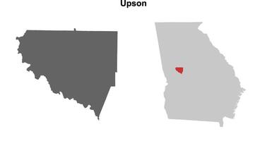 Upson County, Georgia blank outline map set vector