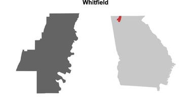 Whitfield County, Georgia blank outline map set vector