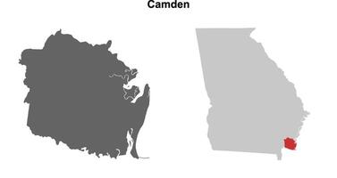 Camden County, Georgia blank outline map set vector