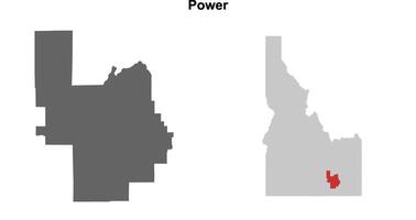 Power County, Idaho blank outline map set vector