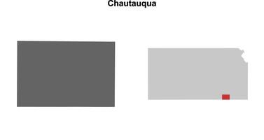 Chautauqua County, Kansas blank outline map set vector
