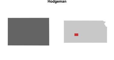 Hodgeman County, Kansas blank outline map set vector