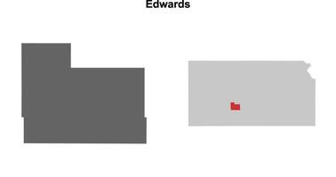 Edwards County, Kansas blank outline map set vector