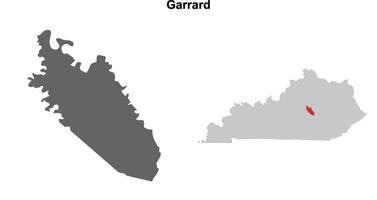 Garrard County, Kentucky blank outline map set vector