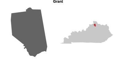 Grant County, Kentucky blank outline map set vector
