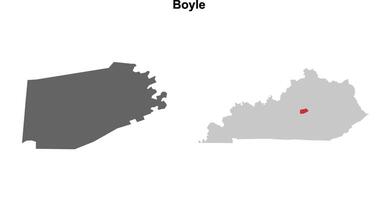 Boyle County, Kentucky blank outline map set vector
