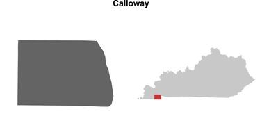 Calloway County, Kentucky blank outline map set vector