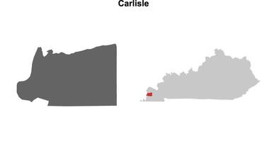 Carlisle County, Kentucky blank outline map set vector