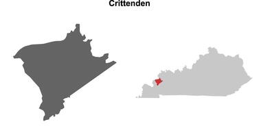 Crittenden County, Kentucky blank outline map set vector