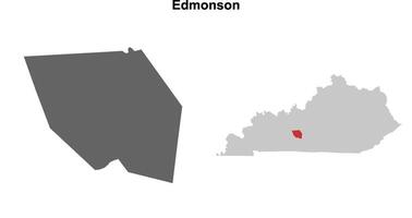 Edmonson County, Kentucky blank outline map set vector