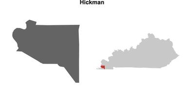 Hickman County, Kentucky blank outline map set vector