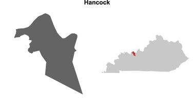 Hancock County, Kentucky blank outline map set vector