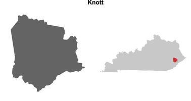 Knott County, Kentucky blank outline map set vector