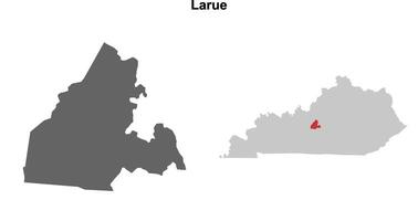 Larue County, Kentucky blank outline map set vector