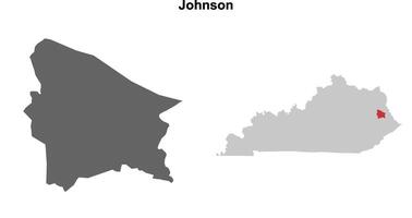 Johnson County, Kentucky blank outline map set vector
