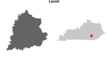 Laurel County, Kentucky blank outline map set vector