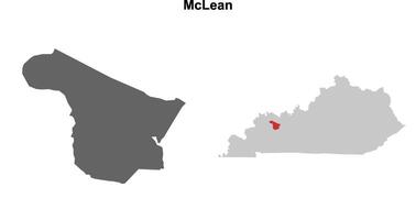 McLean County, Kentucky blank outline map set vector