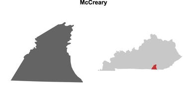 McCreary County, Kentucky blank outline map set vector