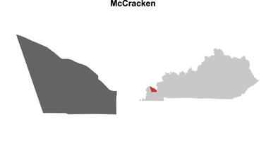 McCracken County, Kentucky blank outline map set vector