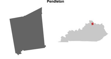 Pendleton County, Kentucky blank outline map set vector